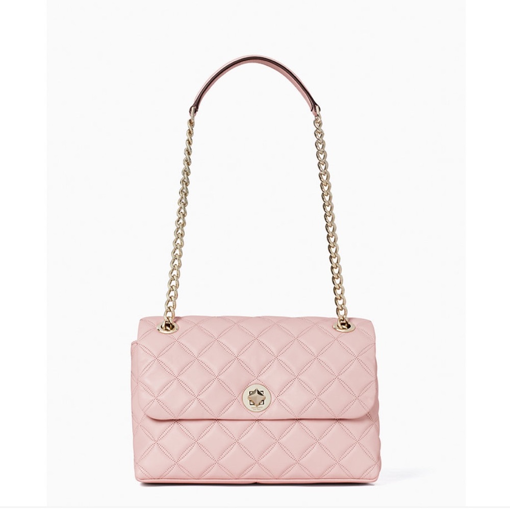 Kate Spade Natalia Medium Flap Shoulder Bag in Rose Smoke (WKRU7076)